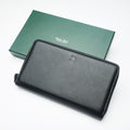 Men Genuine Leather Bifold Long Wallet with Gift Box