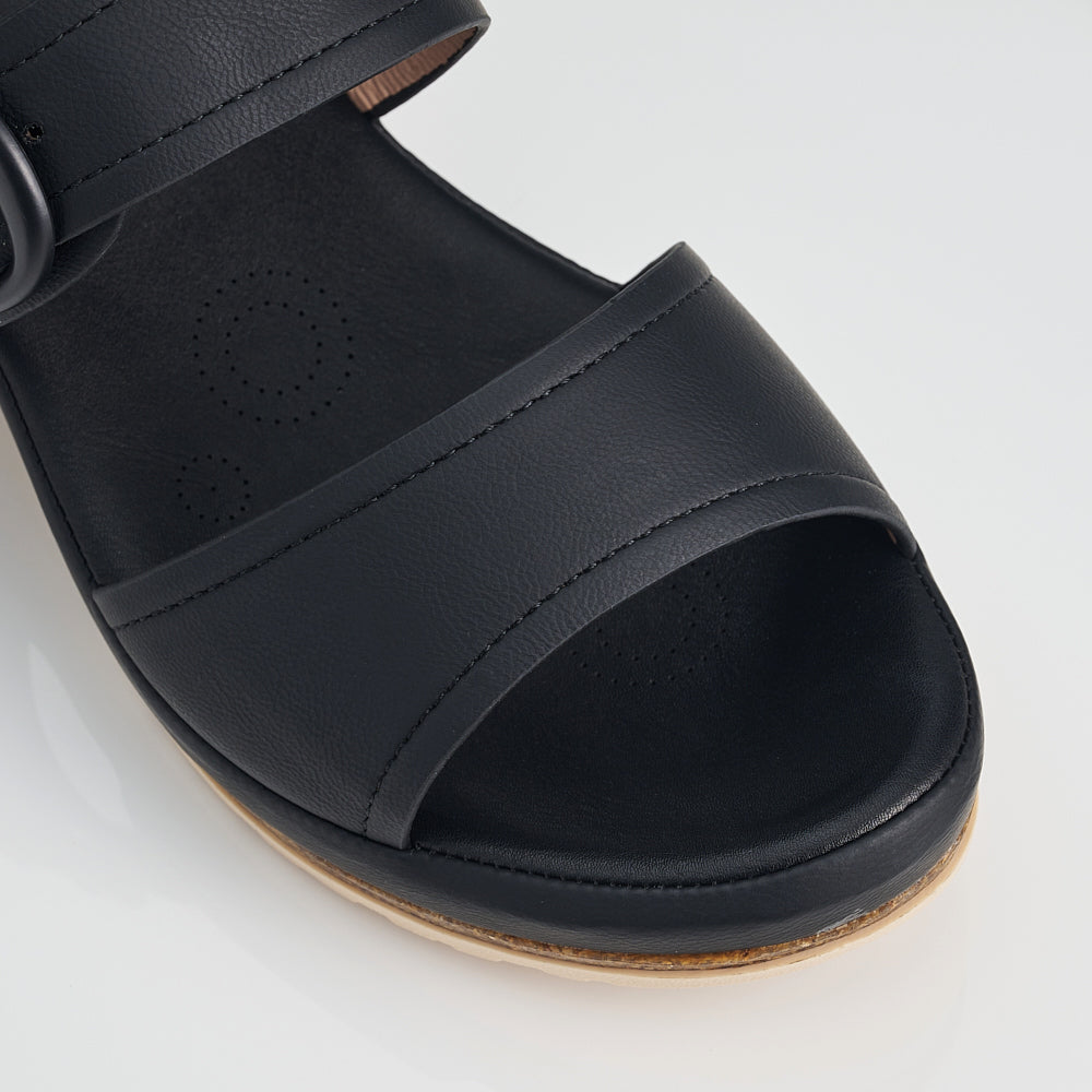 Two Band Mule Wedge Sandals