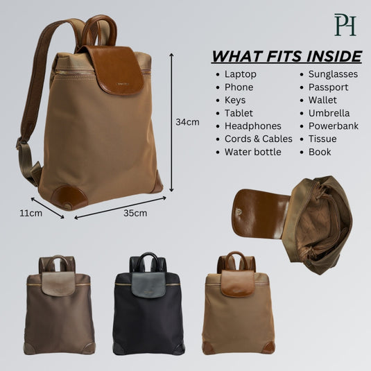 POLO HILL Ladies Flap Over Nylon Backpack PHB-HB2283