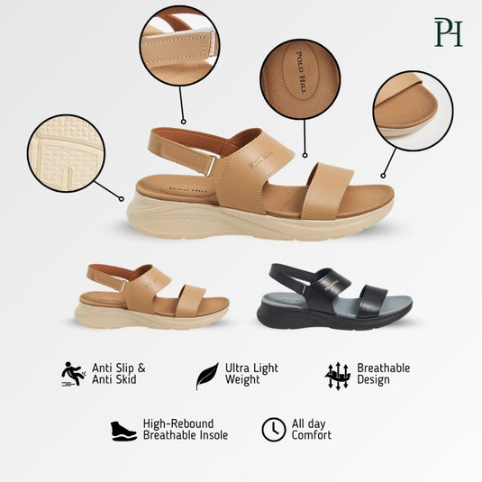POLO HILL Ladies Ankle Strap Wedges PLSS-LS5486