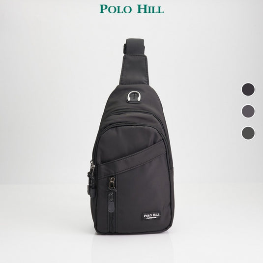 POLO HILL Mens Water Resistant Nylon Crossbody Chest Bag C-PHSB-1750