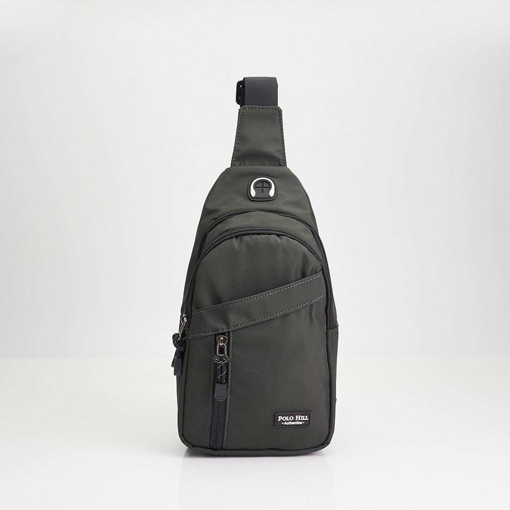 POLO HILL Mens Water Resistant Nylon Crossbody Chest Bag C-PHSB-1750