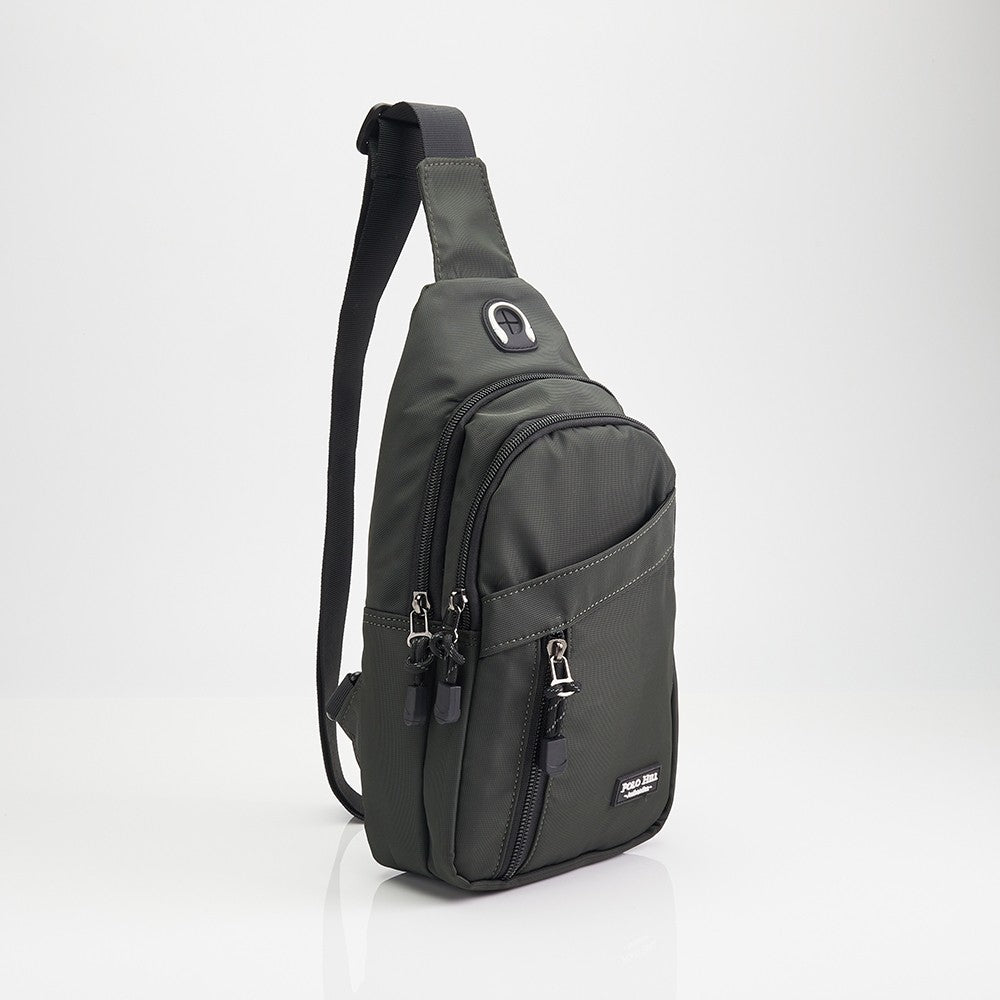 POLO HILL Mens Water Resistant Nylon Crossbody Chest Bag C-PHSB-1750