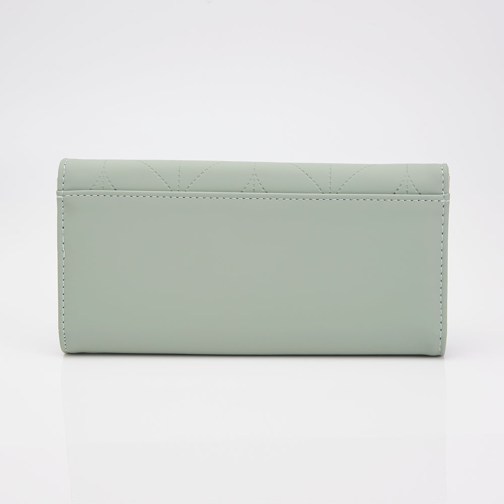 POLO HILL Ladies Leaf Inspired Stitching Long Wallet PW119