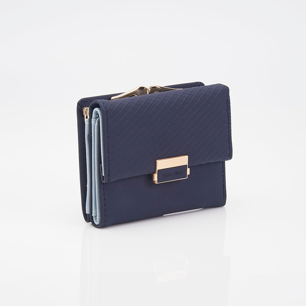 Polo Hill Ladies Tri-Fold with Kiss Lock Coin Pouch Purse PW116