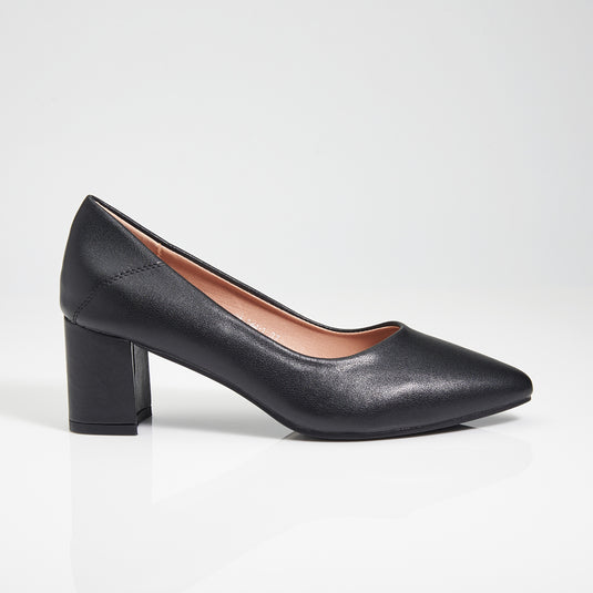 Mid Block Heels Pointed Court Shoes