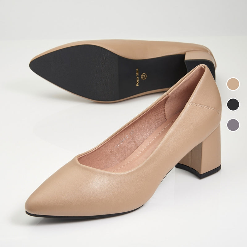 Load image into Gallery viewer, Mid Block Heels Pointed Court Shoes

