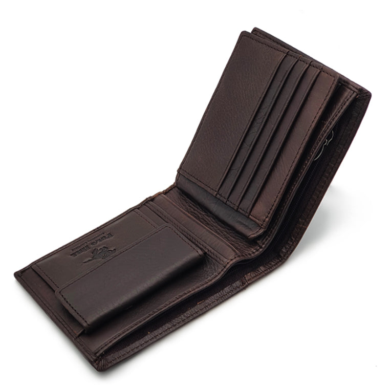 Genuine Leather RFID Blocking Bifold Wallet with Gift Box - Coin Pouch