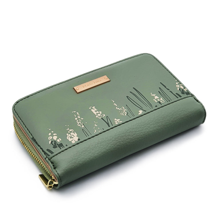 Snap Button Bi-Fold Wallet with Zipper